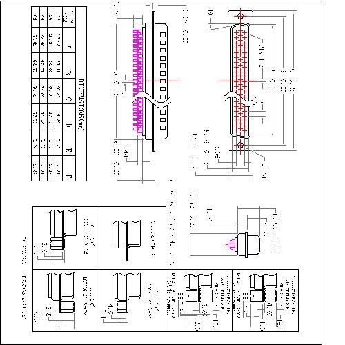 1803 MHDB01-MXXXX D-SUB MALE High density Solder type Machine Pin