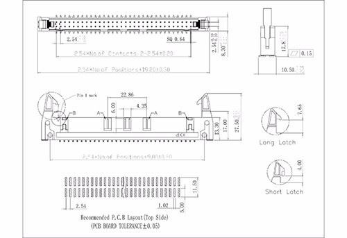 2.54MM Ejector Header SMT Type Electrical Components
