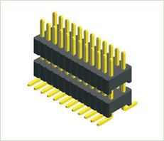 1,27 x 2,54 mm Pitch Dual Row Double Plastic SMT