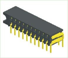 2,54 mm zásuvka s dvojitým úhlem bočního vstupu H:5,9